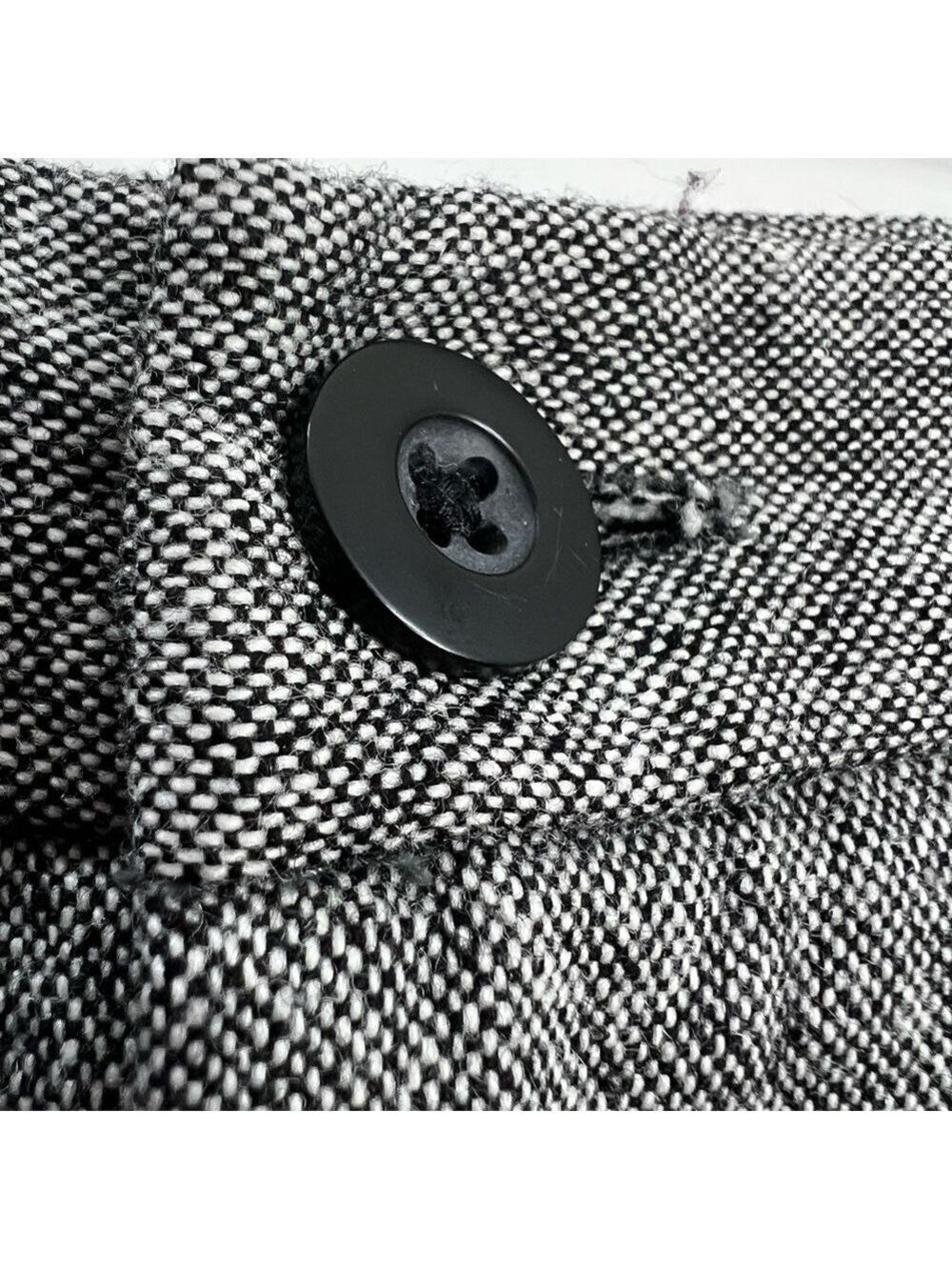 Vintage 90s minimalist wool blend black white straight tweed maxi skirt 6 - Picture 12 of 17